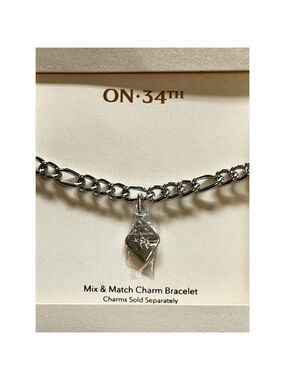 ON 34TH Silver Tone Charm Bracelet